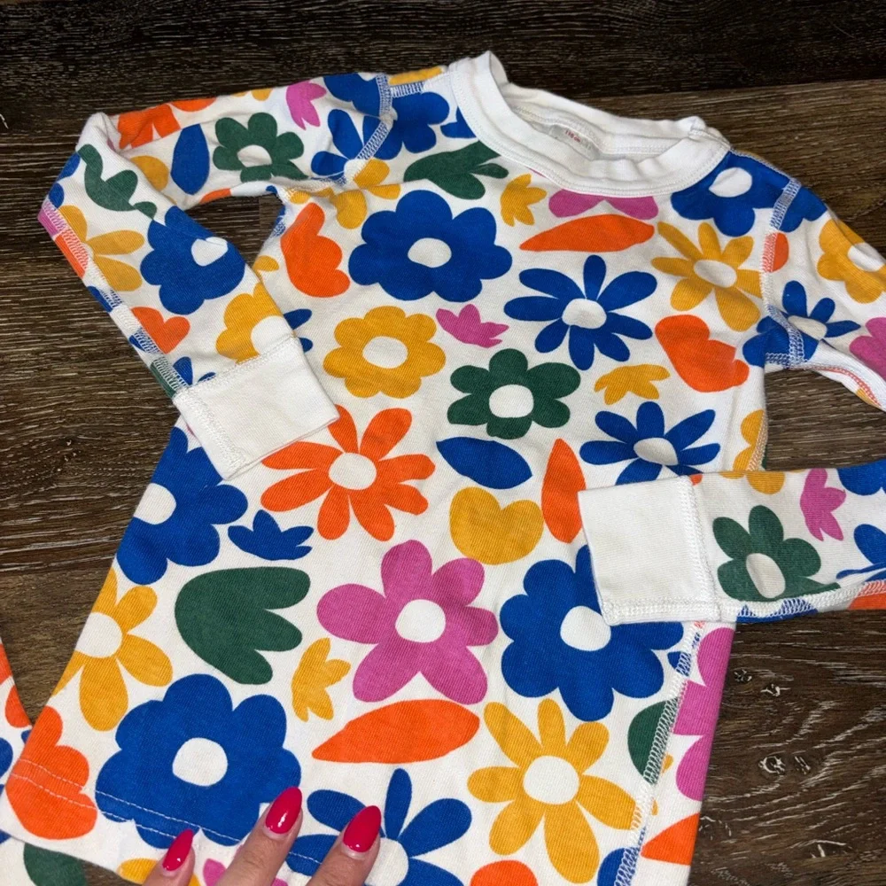 Hanna Andersson Kids Floral Print Pajama Set - White Multicolor